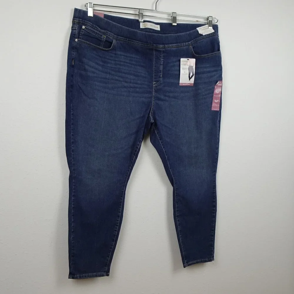 Levi Strauss Signature Skinny Jeans Women's Plus Size 28 Blue Stretch Denim - Picture 3 of 13